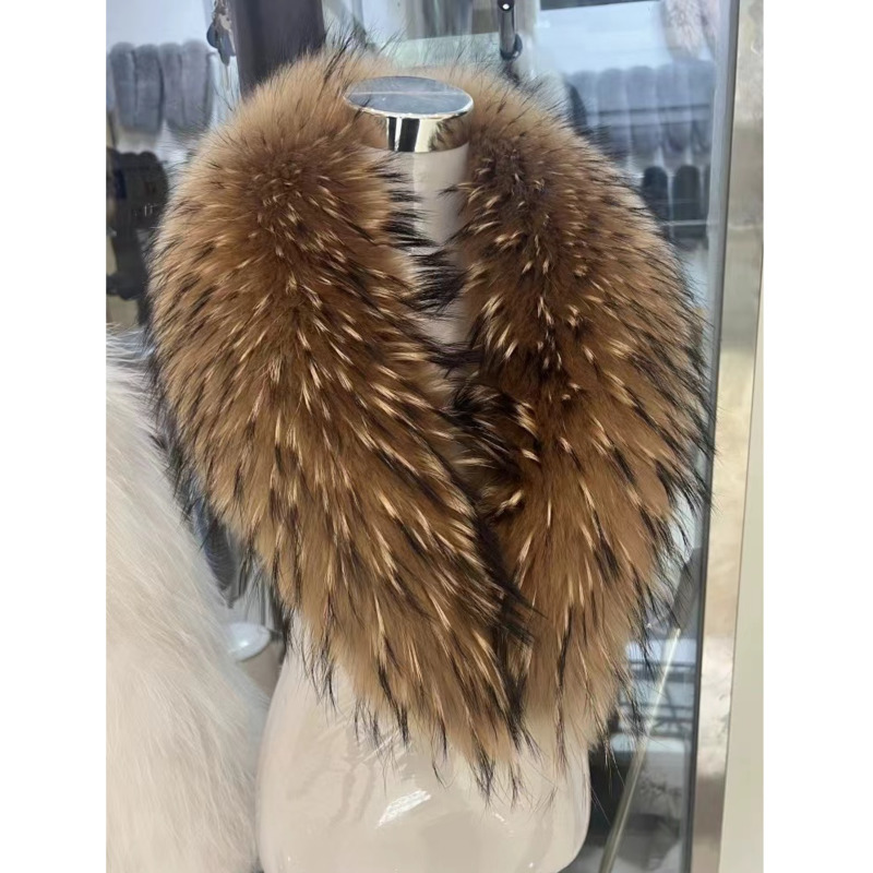 Winter Clothing Outdoor - Raccoon Fur Collar Female Winter Fur