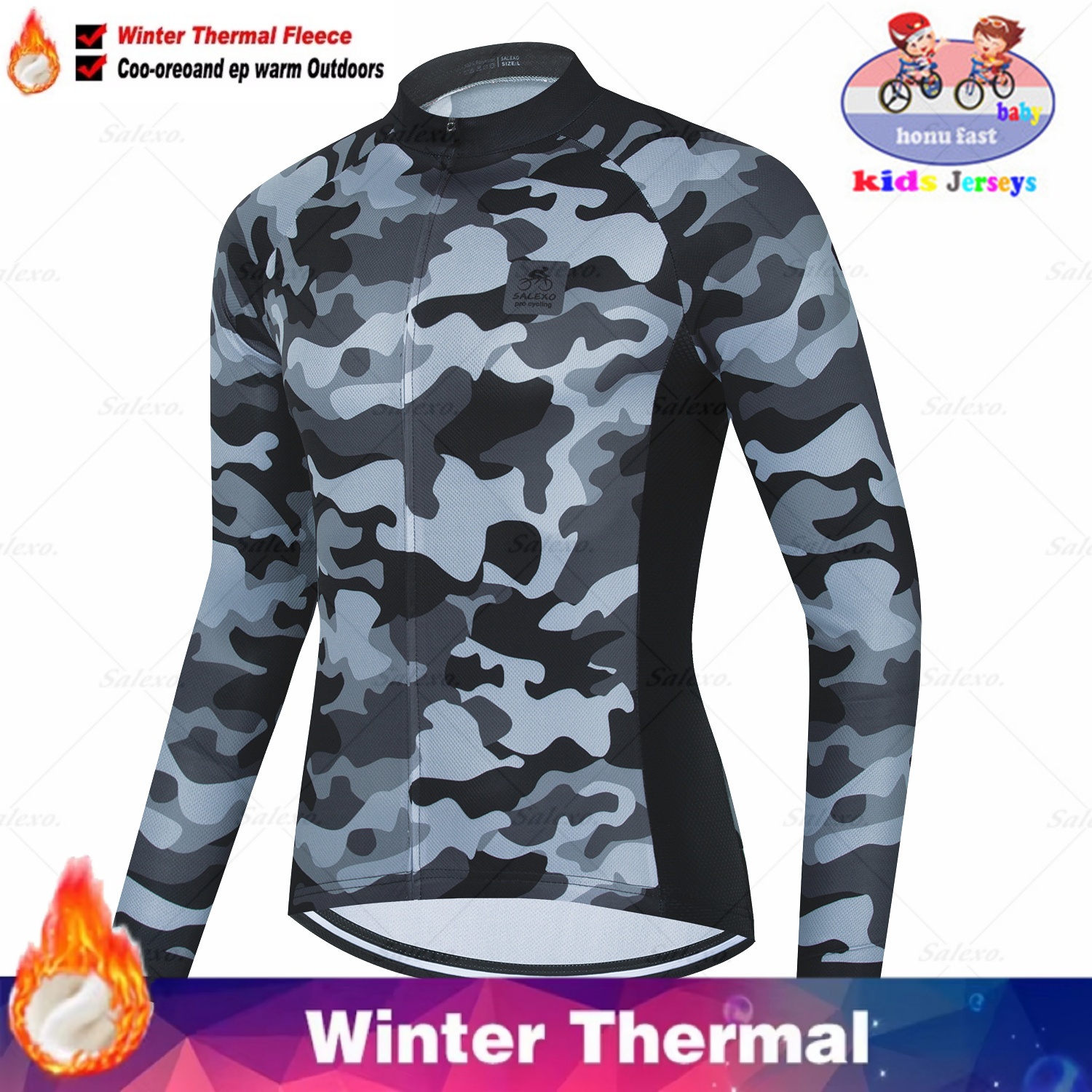 Winter Kids Cycling Jersey Set - Winter Clothing Kids Sale บทวิจารณ์และราคา