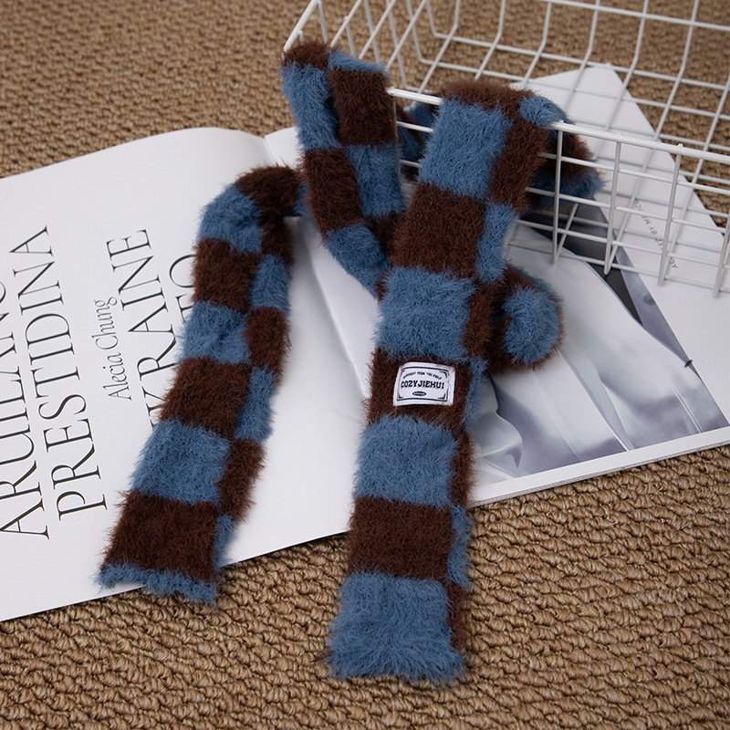Y2k Striped Plush Narrow Long  - Winter Clothing Outdoor บทวิจารณ์และราคา