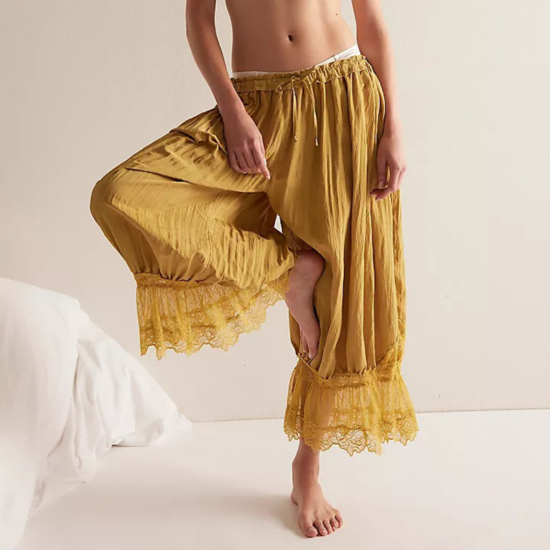 Women Lace Trim Pants Vintage  - Winter Under Clothing บทวิจารณ์และราคา