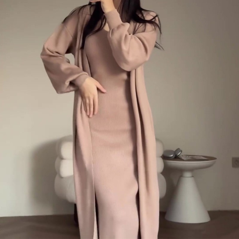 Women Knitted Dress Suit Cardi - Winter Clothing Gear บทวิจารณ์และราคา