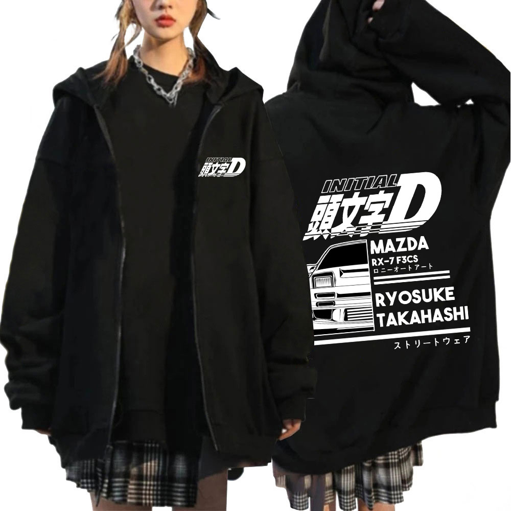 Initial D Zipper Hoodies Men's - Winter Under Clothing บทวิจารณ์และราคา