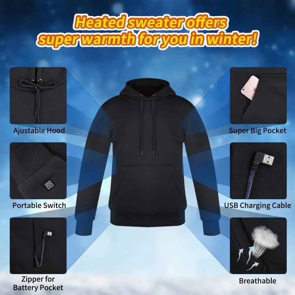 Women USB Heating Hoodies men  - Winter Clothing Design บทวิจารณ์และราคา