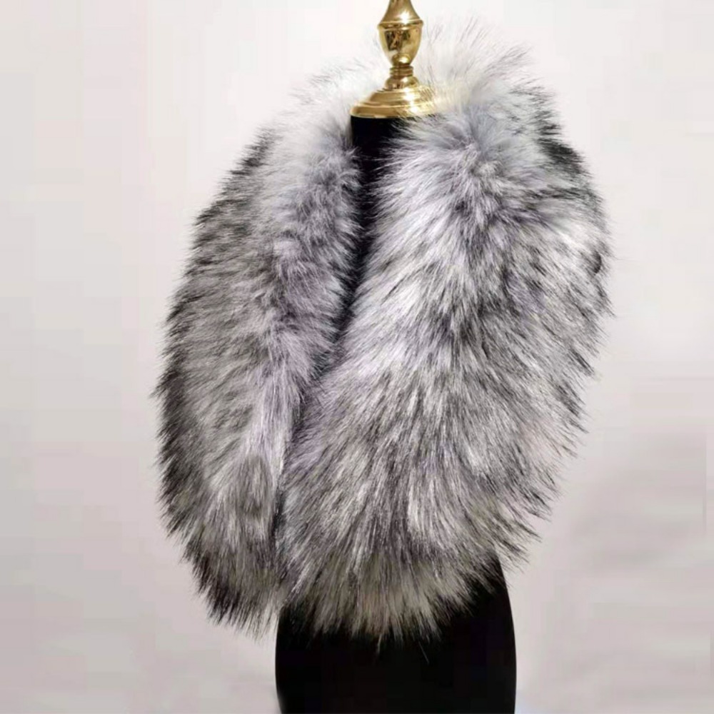 New 80cm Large Faux Fur Collar - Winter Clothing Outdoor บทวิจารณ์และราคา