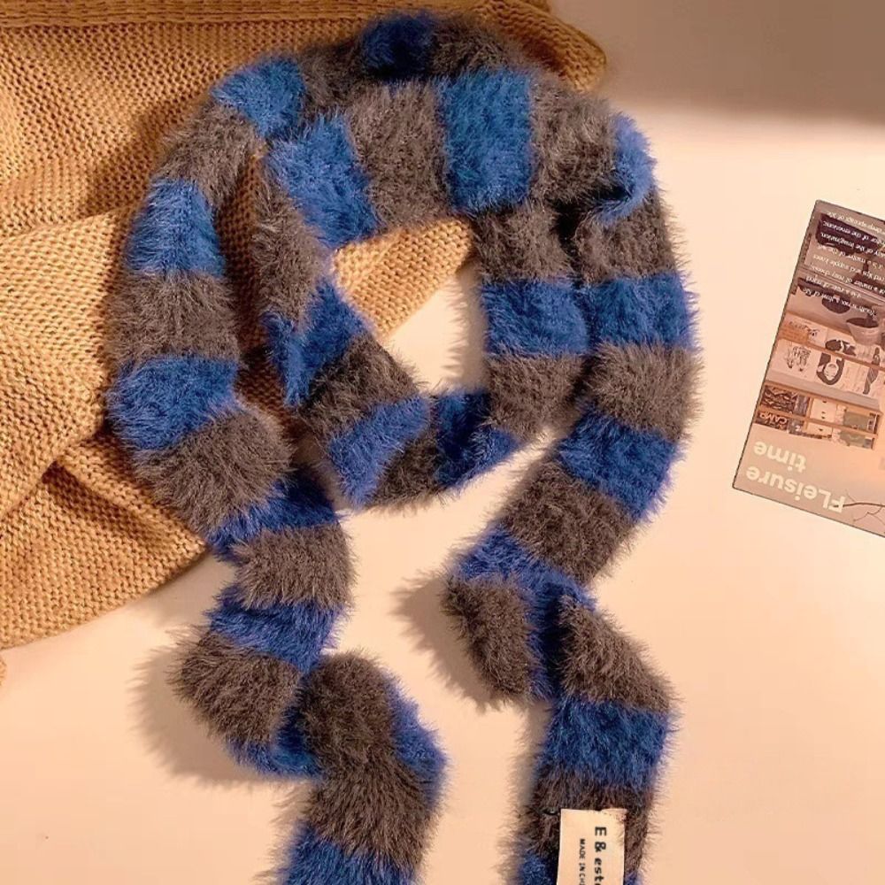 Knitted Y2K Girl Stripe Scarf  - Winter Clothing Outdoor บทวิจารณ์และราคา