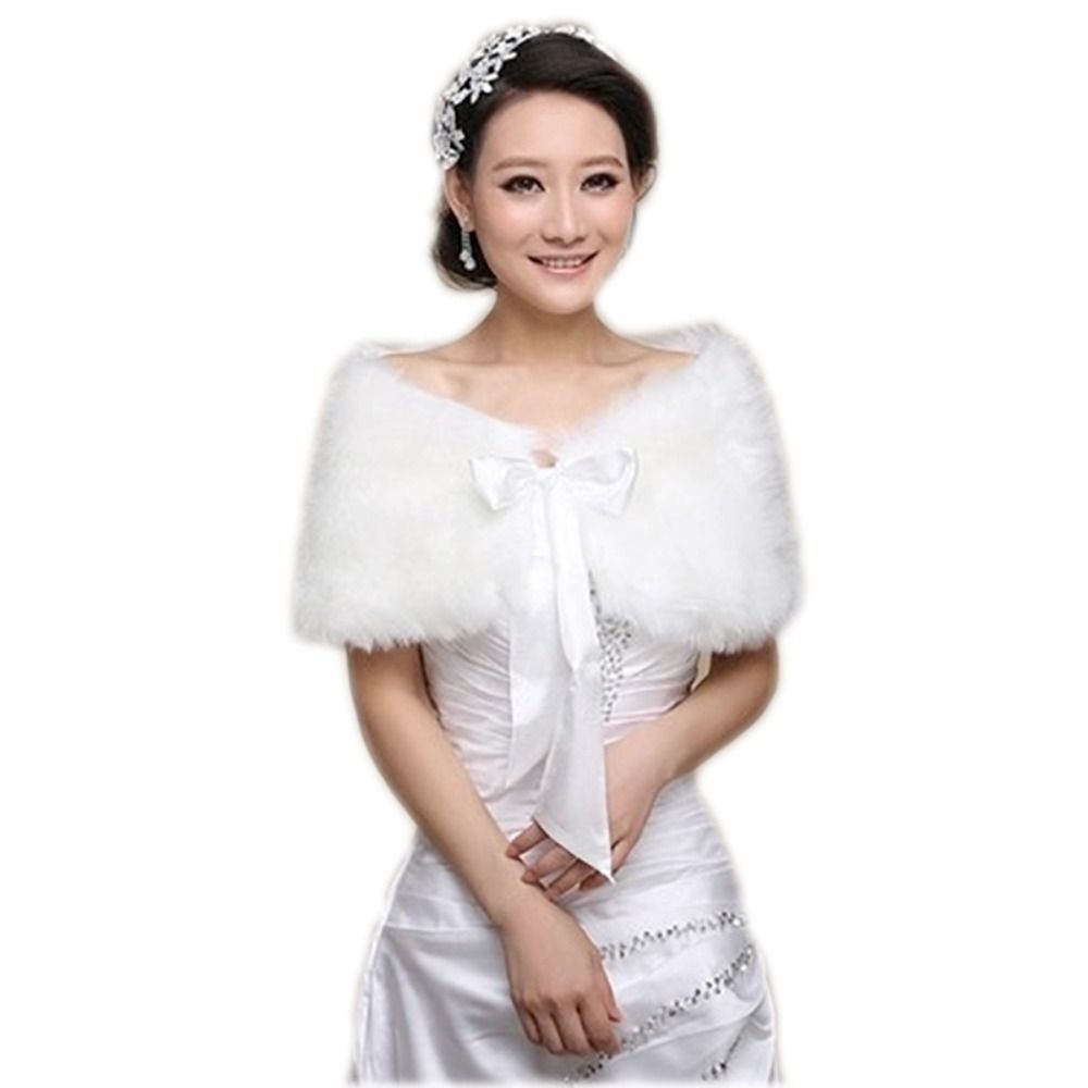 Winter Cape White Fur Shawl We - Winter Clothing Outdoor บทวิจารณ์และราคา