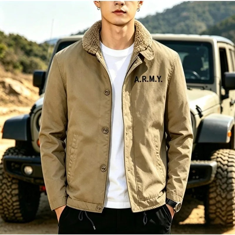 Men's Fleece Warm Winter Milit - Quality Winter Clothing Bomber Jacket บทวิจารณ์และราคา
