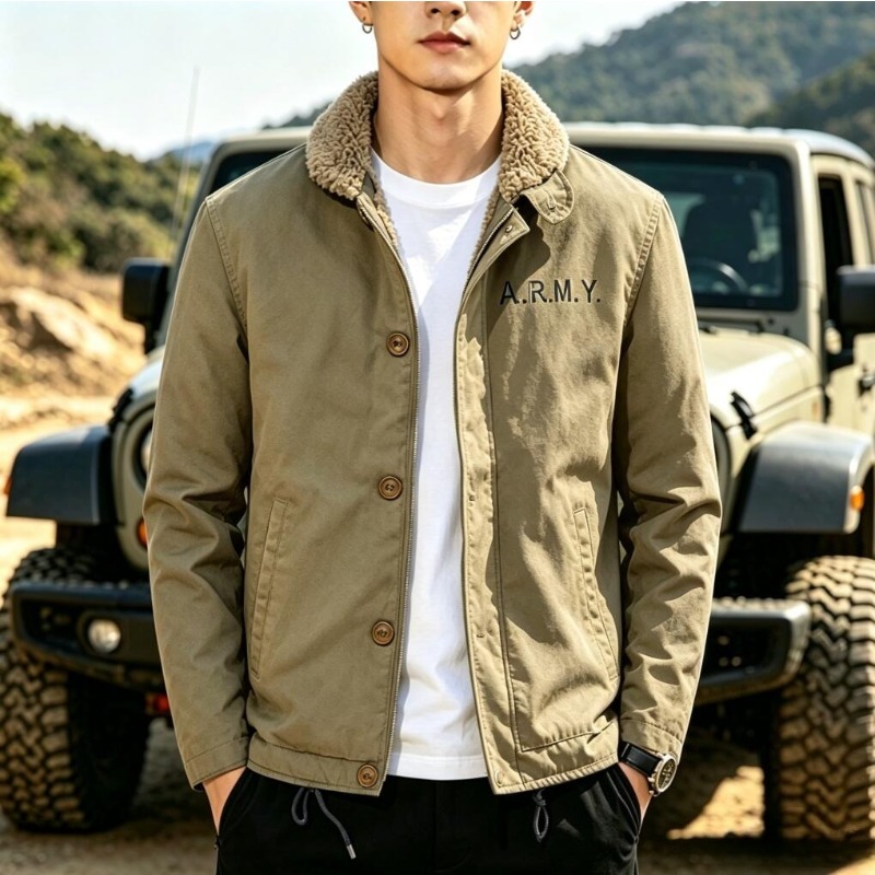 Men's Fleece Warm Winter Milit - Quality Winter Clothing Bomber Jacket บทวิจารณ์และราคา