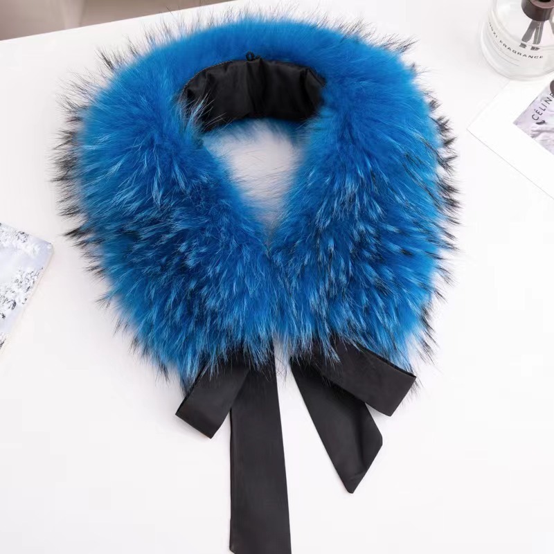 Natural Raccoon Fur Collar War - Winter Clothing Outdoor บทวิจารณ์และราคา