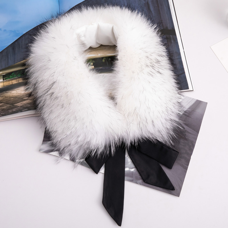 Natural Raccoon Fur Collar War - Winter Clothing Outdoor บทวิจารณ์และราคา