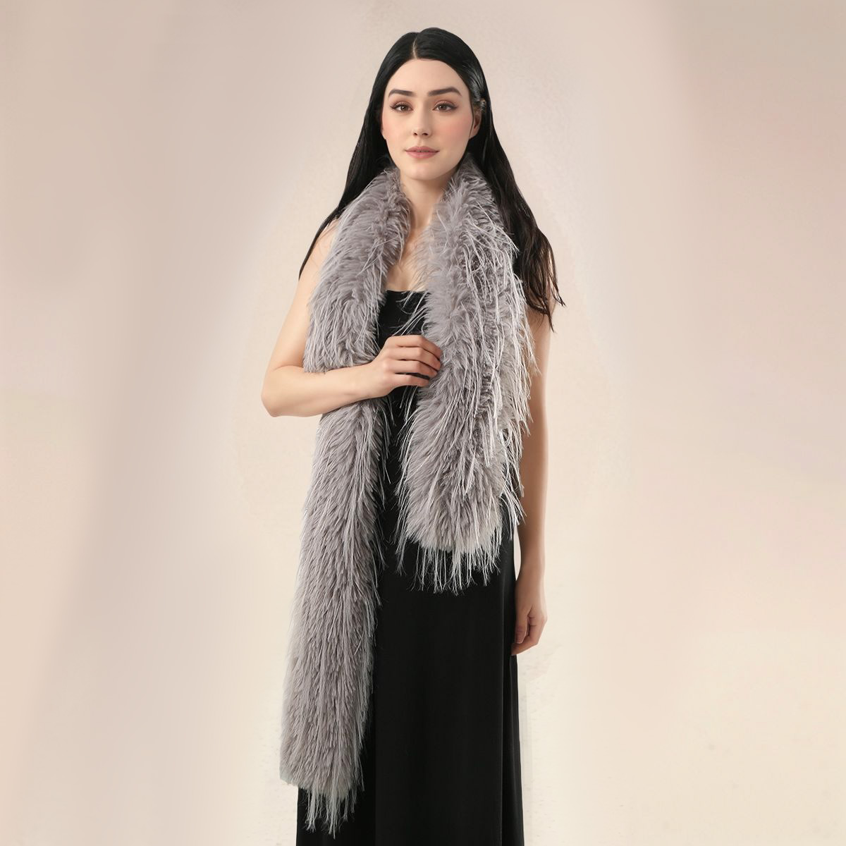 Women Faux Rabbit Fur Long Sca - Winter Clothing Design บทวิจารณ์และราคา