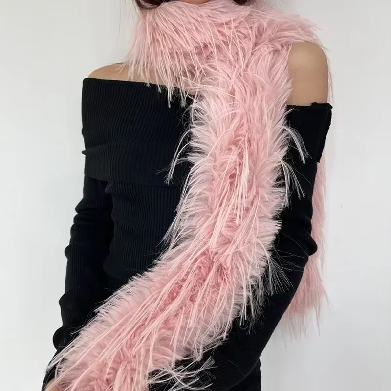 Women Faux Rabbit Fur Long Sca - Winter Clothing Design บทวิจารณ์และราคา